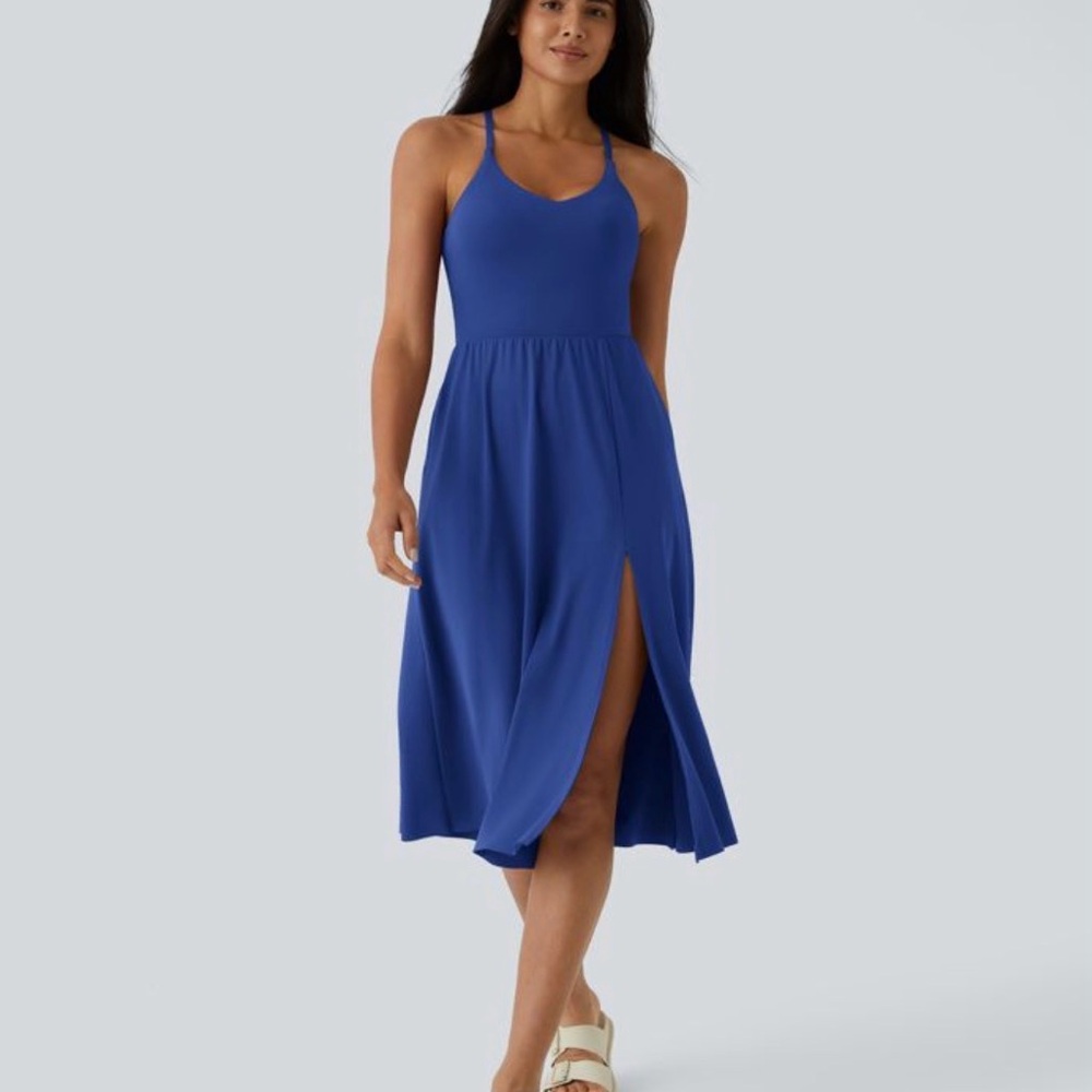 HALARA Royal Blue Maxi Dress with Side Slit